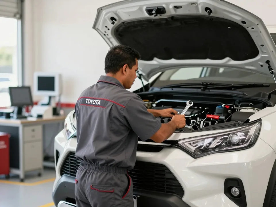 Véhicules Toyota contrôlés et garantis en atelier