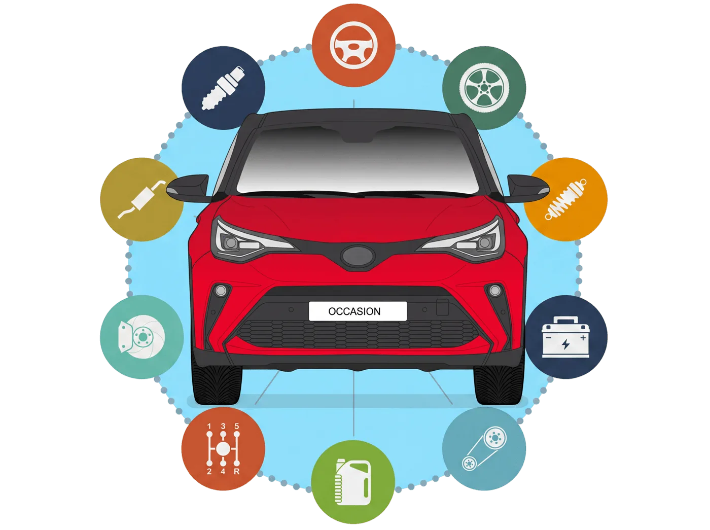 Contrôle technique d'un véhicule d'occasion Toyota avant mise en vente